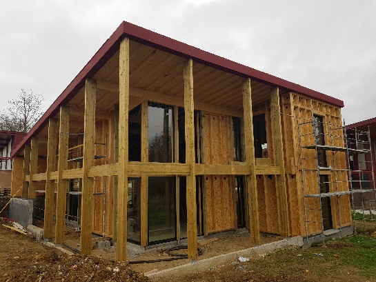 Maison ossature bois en construction Maison ossature bois en construction